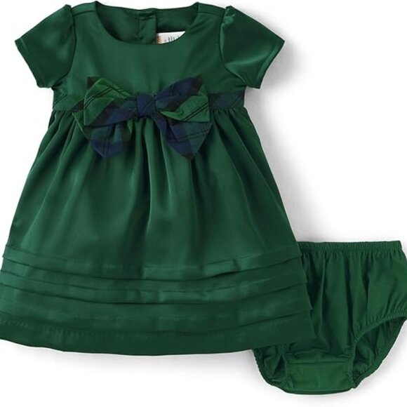 NEW Gymboree 2T Toddler Green Special Occasion Dress Noble Bow and Diaper Cover - Picture 6 of 11